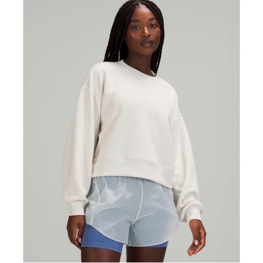 Lululemon Perfectly Oversized Cropped Crew Softstreme White 4 Sweatshirt Soft